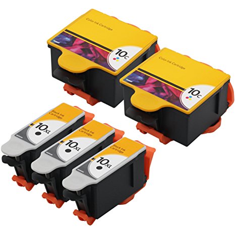 GPC Image 5 Pack Compatible Replacement for Kodak 10XL 10 XL (3 Black, 2 Color) 8946501 8237216 for use in ESP 3 3250 5 5210 5250 7 7250 9 9250 Office 6150 EasyShare 5100 5300 5500 Hero 6.1 7.1 9.1