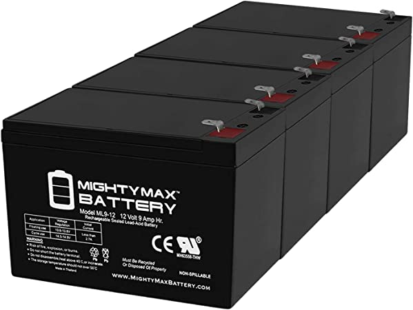 Mighty Max Battery 12V 9Ah SLA Replacement Battery for BB HRC1234W - 4 Pack Brand Product