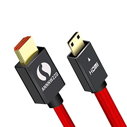 LinkinPerk Mini HDMI plug to HDMI plug cable | gold plated (High Speed) Mini HDMI cable 1.4a Real 3D and Ethernet capable | suitable for Full HD / HD Ready / 3D | 1080p | 2160p (3m, red)