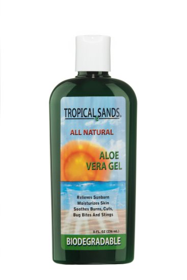 Tropical Sands All Natural Aloe Vera Gel - 100% Pure Aloe Vera Gel, Biodegradable, 8 fl Oz