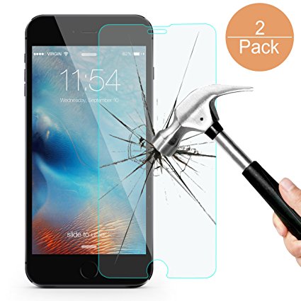 iPhone 7 Screen Protector 2 pack, JARMOR [9H Hardness] [Ultra HD Clear] [Scratch Proof] [3D Touch Compatible] Tempered Glass Screen Protector for Apple iPhone 7 (4.7 inch)