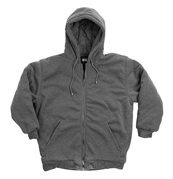 North 15 Men's Hooded Sweatshirt - Quilted - DTM Thermal Lined - Zipper Front
