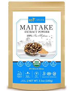 Maitake Mushroom Extract Powder 5:1,USDA Organic, 30% Beta-D-Glucan Supplement,3.5oz
