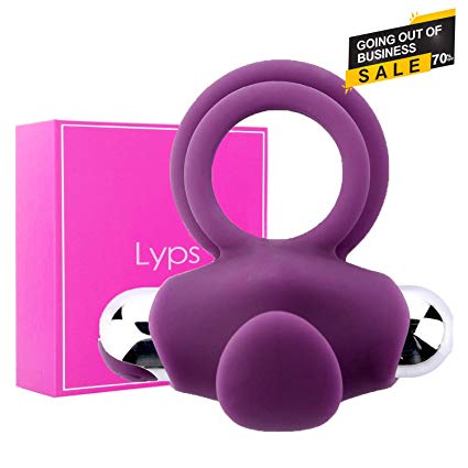 Vibrating Cock Ring Vibrator by Lyps - USB Rechargeable - 10 vibratioanl Settings - Vagina & Clit- Penis Stimulation Sex Toys, Purple