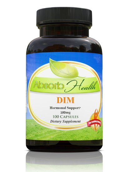 DIM Diindolylmethane  100mg  100 Capsules  Hormonal Estrogen Balance Supplement for Men and Women