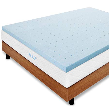 RUUF Mattress Topper, Gel-Infused Memory Foam Mattress Topper Cooling Technology, 2 inch, Full
