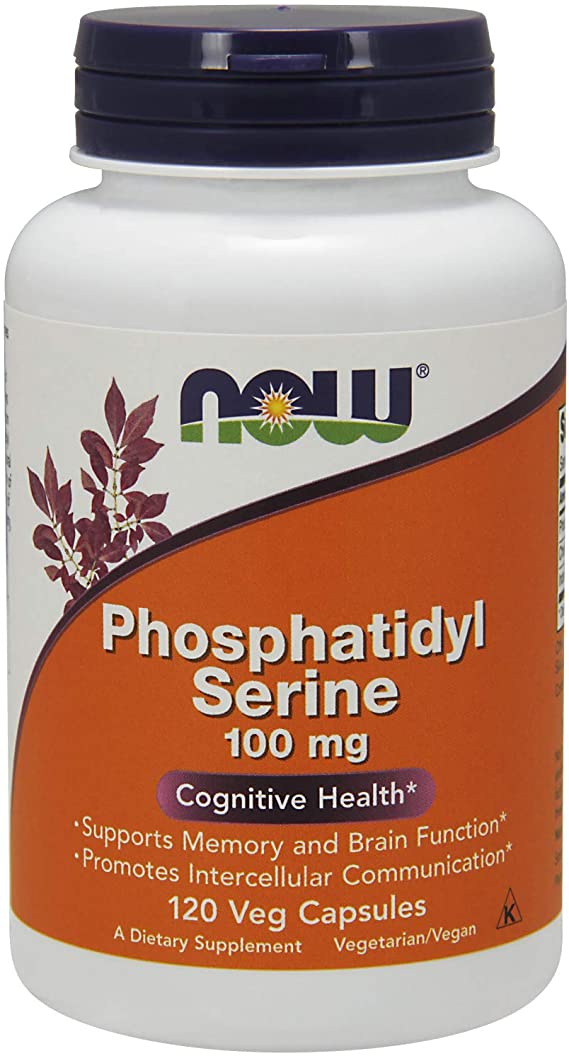 NOW Supplemnets, Phosphatidyl Serine 100 mg with Phospholipid compound derived from Soy Lecithin, 120 Veg Capsules