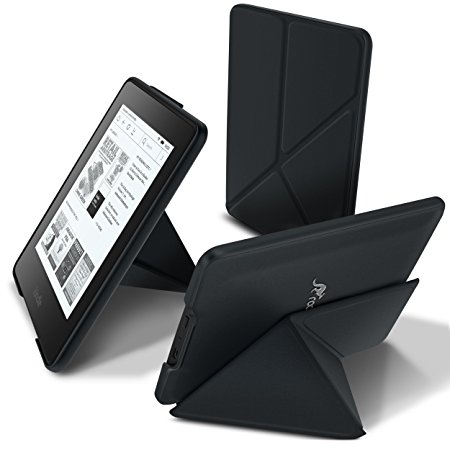 Kindle Paperwhite Case, Amazon Kindle Paperwhite Case, rooCASE Origami Folio PU Leather Case Cover with Stand for Kindle Paperwhite, Black