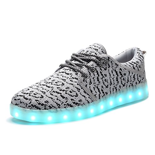 COODO Men Women Kids LED Shoes 7-Color-Lights USB Charging Light up Sneakers CD2001