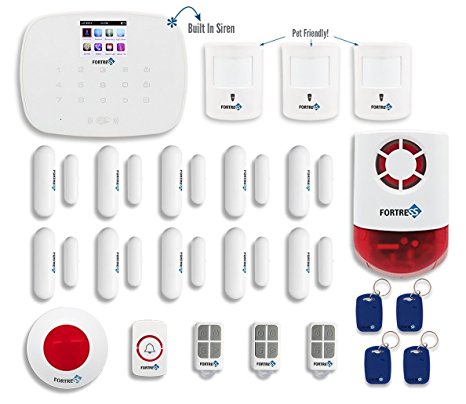 Fortress Security Store DIY Total Security System C Kit Pet Friendly Sensors, Indoor/Outdoor Stobe Siren, Remote Monitoring with FREE App. for Android & Apple and More for Complete Home Securiy