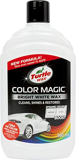 Turtle Wax Color Magic 52712 Car Polish Cleans Shines Restores Scratches - Bright White Wax 500ml