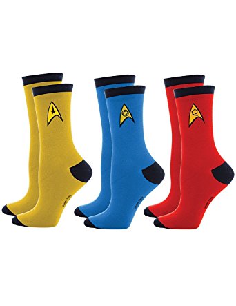 Robe Factory Men's Star Trek Classic Crew Socks 3 Pack