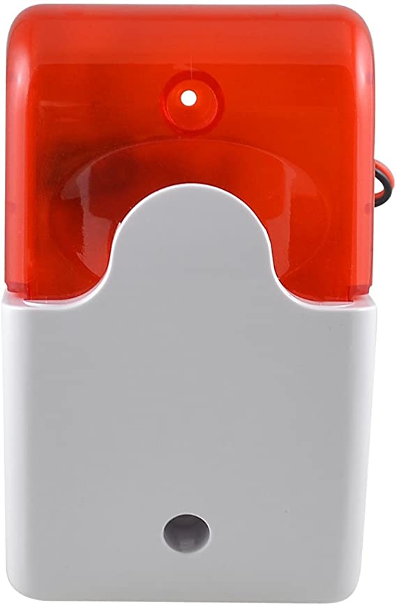 uxcell DC 12V 300mA 110dB Plastic Alarm Speaker Strobe Siren Red White