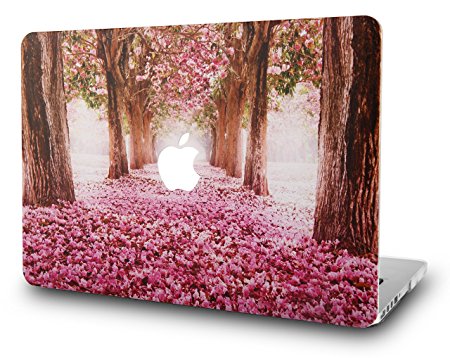 KEC MacBook Pro Retina 13 Inch Case (2015 old gen.) Plastic Hard Shell Cover A1502 / A1425 (Cherry Blossoms)