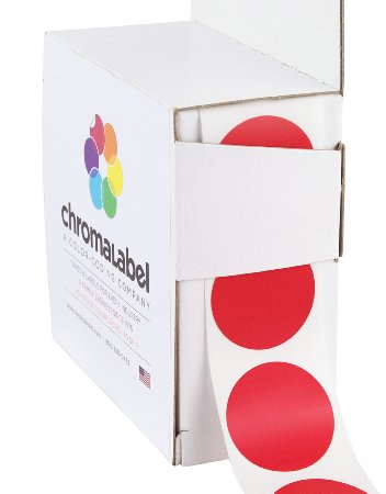 1" Red Color-Code Dot Labels (Write On Surface) | Permanent Adhesive — 1,000/Dispenser Box