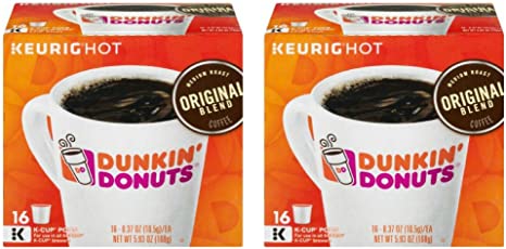 Dunkin' Donuts Original Blend Coffee K-Cup Pods - 16 CT - 2 Pack