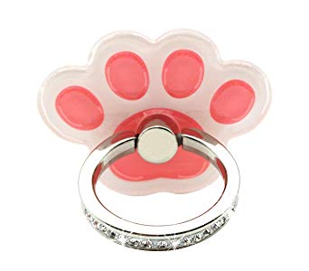 Owoda Cute Pet Phone Ring Stand 360 Degree Rotating Dog Cat Ring Grip Anti Drop Finger Holder for iPhone iPad and All Cellphone (Cat Claws-Pink)