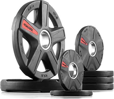 XMark Texas Star Olympic Plates, Patented Design, Pairs and Sets, One-Year Warranty, Olympic Weight Plates