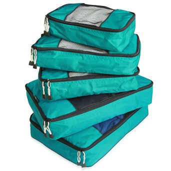 TravelWise Packing Cube System - Durable 5 Piece Weekender Set 2014 Version