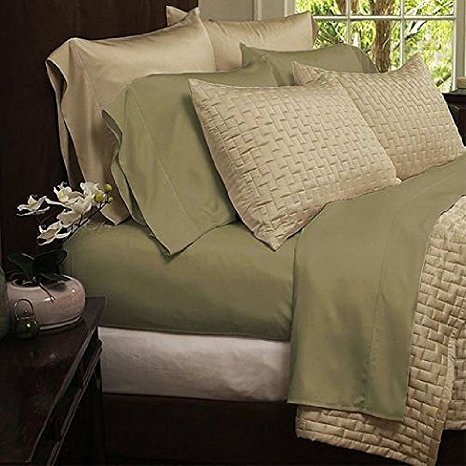 Natural Luxury Bamboo Bed Sheets - HIGHEST QUALITY Ultra Soft 4 Piece Eco-Friendly Bamboo Bed Sheets - Wrinkle Free & Hypoallergenic - Full - Olive