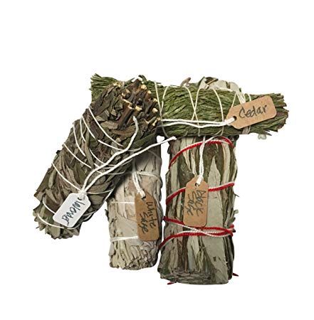 Arianna Willow Variety Smudge Sticks an Opportunity to Sample The Finest White Sage, Lavender, Cedar, and Black Sage one of Each 4 inches Long.
