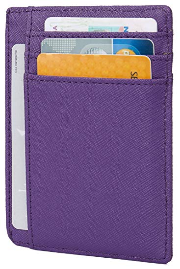 Small RFID Blocking Minimalist Slim Credit Card Holder Pocket Wallets for Men Women