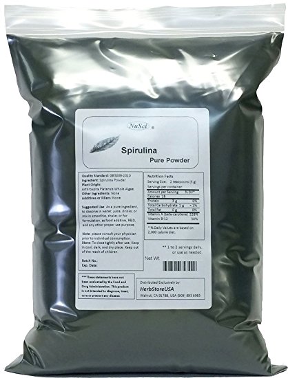 Spirulina Powder 500g (1.1lb) Bulk Pure Fresh