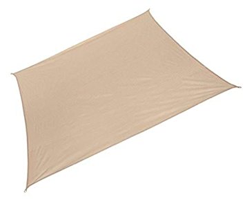 Coolaroo Ready-to-hang Rectangle Shade Sail Canopy, Desert Sand - 13ft x 7ft