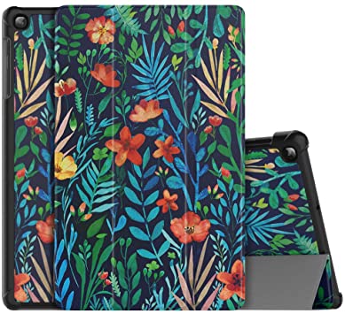 MoKo Case Fit Samsung Galaxy Tab A 10.1 2019, Ultra Lightweight Slim Smart Stand Cover Case for Galaxy Tab A 10.1 inch SM-T510/SM-T515 2019 Tablet - Jungle Night