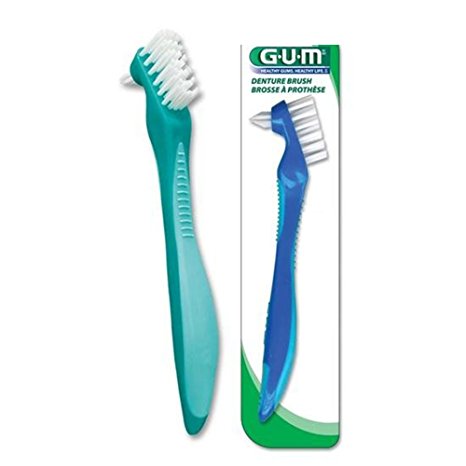 Butler GUM Denture Brush Each - BLUE OR GREEN - 3 Pack