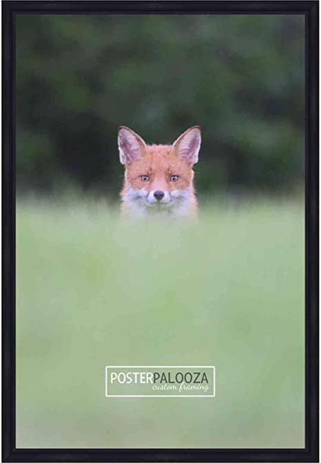 Poster Palooza 11.7x16.5 Contemporary Black Wood Picture Frame - UV Acrylic, Foam Board Backing, Hanging Hardware Included!