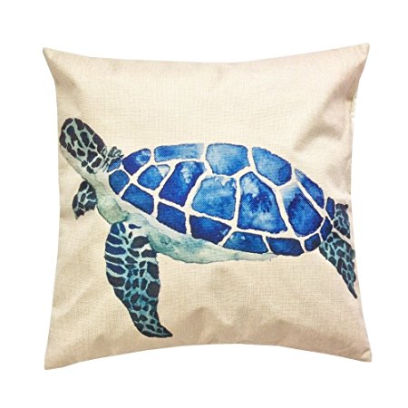 Monkeysell Mediterranean styleThe turtle design pillowcases Home decoration Cotton linen square decoration fashion the pillowcase - 18 "X18"