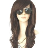 MelodySusie High Quality New Womens Dark Brown Long Full Curly Wavy Glamour Hair Wig Fashion  MelodySusie Wig Cap  MelodySusie Wig Comb