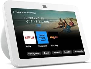 Echo Show 8 (3.ª generación, modelo de 2023) | Pantalla táctil inteligente de alta definición con audio espacial, controlador de Hogar digital y Alexa | Blanco