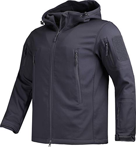 Softshell Tactical Jacket Men's Hooded Water Repellent Coat Big Tall Fleece Lined Hiking Jackets