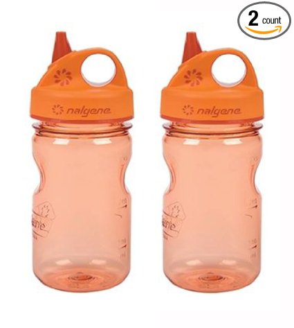 Grip-n-Gulp Kids Water Bottle Orange Set of 2