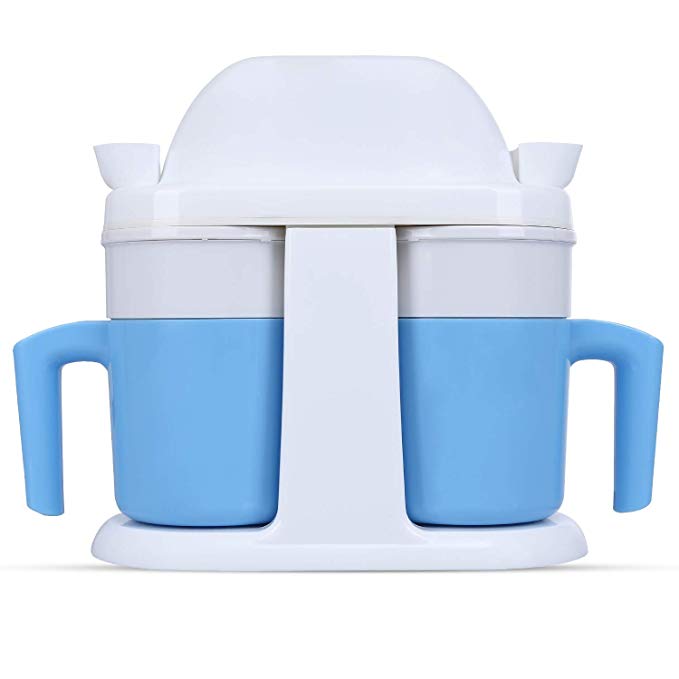 Ice Cream Machine, HoLead Mini Ice Cream Machine Mug Design Double Cup Structure, Medium
