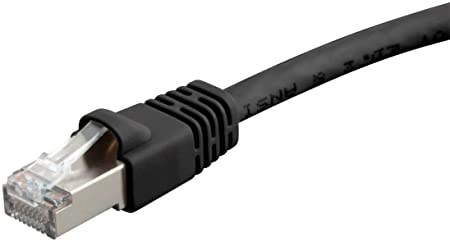 Monoprice Cat6A Ethernet Patch Cable - Network Internet Cord - RJ45, 550Mhz, STP, Pure Bare Copper Wire, 10G, 26AWG, 10ft, Black