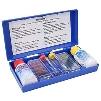 Portable Swimming Pool, PH Testing Box, Professional Water Quality Test Kit, for Swimming Pools, Hot springs Outdoor,Test Strips