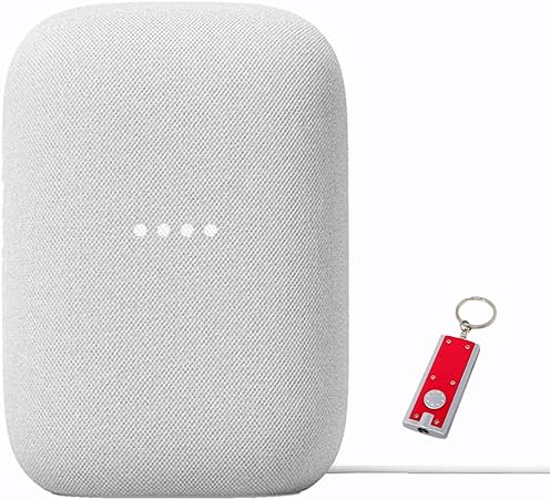 Google Audio Bluetooth Speaker with Keychain LED - Wireless Music Streaming - Chalk