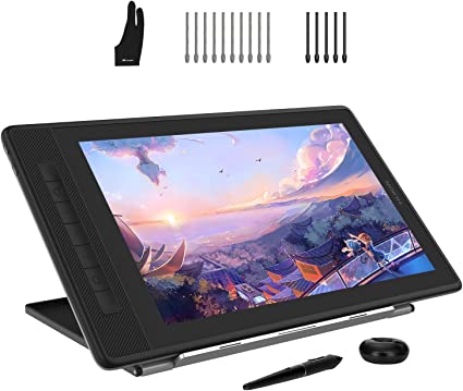 HUION 2022 Kamvas Pro 13 2.5K GraphicsTablet Pen Display QHD with Screen QLED Full Lamination 145% sRGB Battery-Free Stylus PW517 for Windows PC, Mac, Android, 13.3inch with Stand