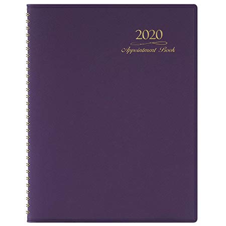 2020 Appointment Book/Planner - Weekly Appointment Book/Planner 2020, Daily/Hourly Planner with Tabs, 15 Minutes, 8.26”x 10.7”, Wirebound - Purple