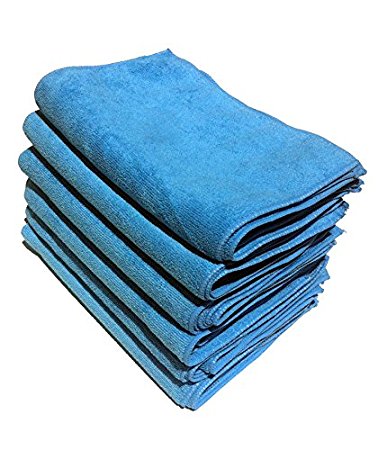 [36 Pack] Microfiber Cleaning Cloths - 100% Microfiber - Blue Color - Reusable, Washable, and Eco-friendly! (36)