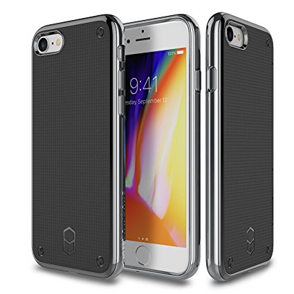 iPhone 8 Case, Patchworks [Flexguard Series] One Piece Soft and Flexible Grip Surface Texture TPU Military Grade Drop Tested with Added Corner Cushion Case for iPhone 8 / iPhone 7 - Silver