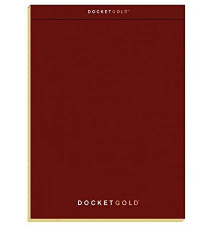 TOPS Docket Gold Writing Pads, 8-1/2" x 11-3/4", Legal Rule, Burgundy Cover, Canary Paper, 70 Sheets (99714)