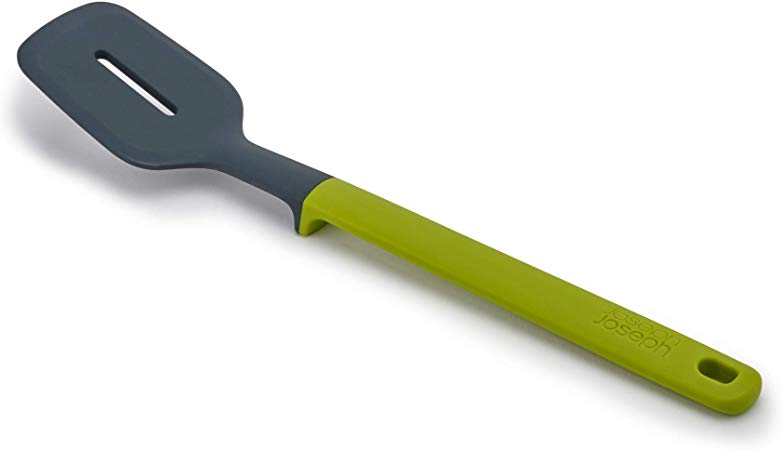 Joseph Joseph 10172 Elevate Silicone Slotted Turner with Integrated Tool Rest, One-Size, Gray/Green