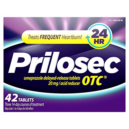 Prilosec OTC Frequent Heartburn Medicine and Acid Reducer Tablets 42 Count - Omeprazole -