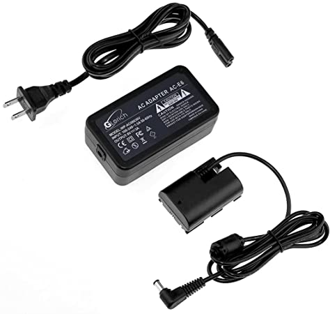 Glorich ACK-E6 AC Power Adapter DR-E6 DC Coupler LP-E6 LP-E6N Dummy Battery Power Supply Kit for Cameras Canon EOS R6 R5 R 90D 80D 7D Mark II 7D 70D 6D 60D 5D Mark IV 5DS, with Fully-Decoded Smart Chip