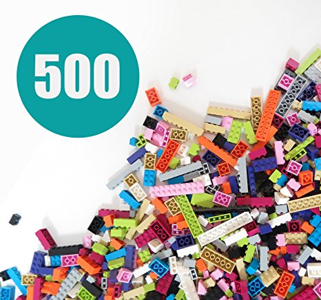 Building Bricks - Pastel Colors - 500 Pieces - Compatible with all Major Brands