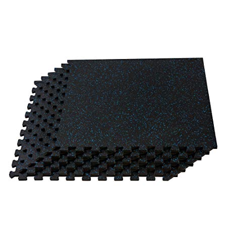 Velotas Rubber Topped Interlocking Foam Fitness Floor Mat, Multiple Colors Available